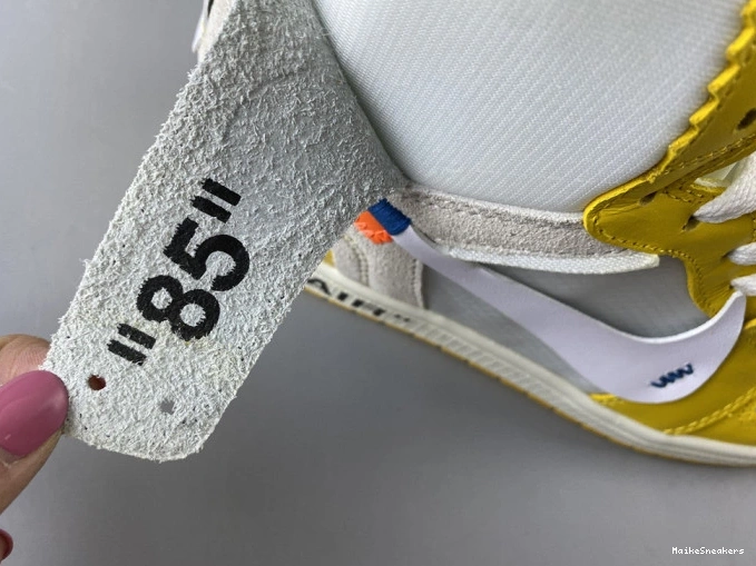 MaikeSneakers Powder Jordan 1 Dark Air NRG White Off-White x AQ0818-149 Yellow-Cone 0812
